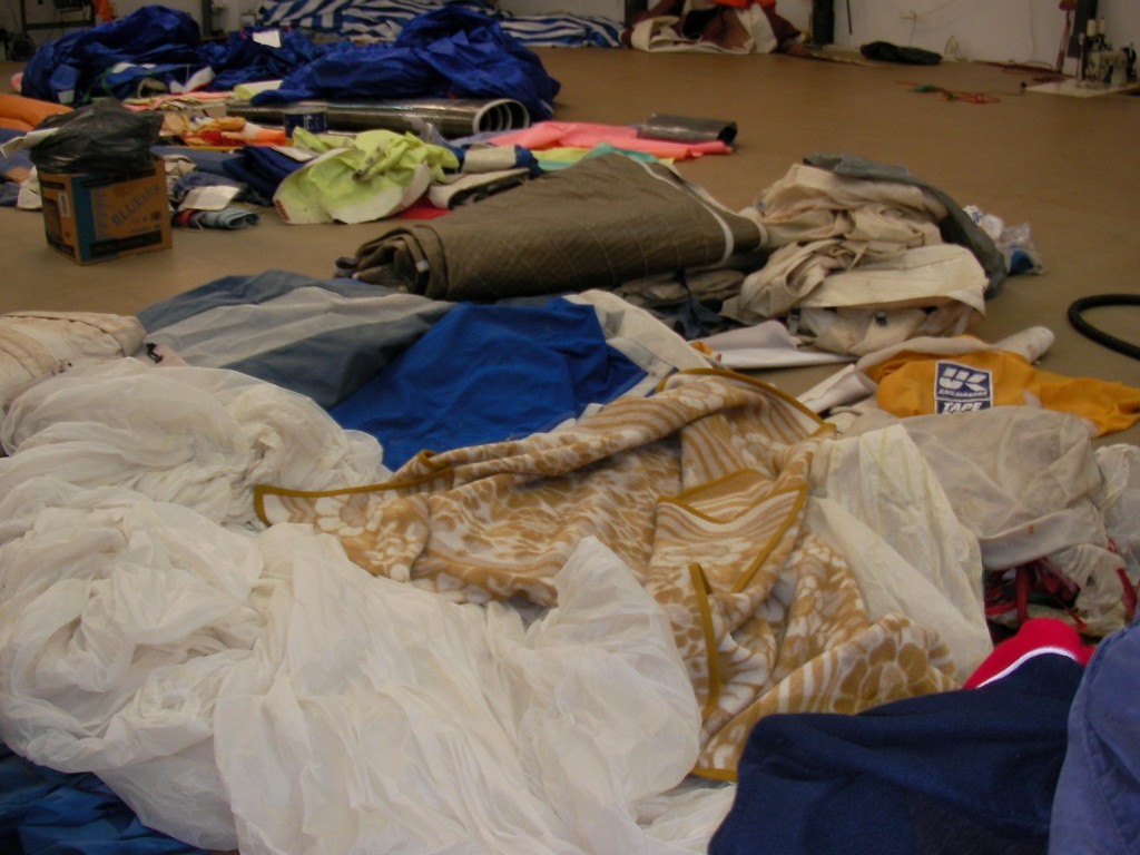 Bed in the spinnakers and work piling up - Volvo Ocean Race © Lorraine MacIntosh